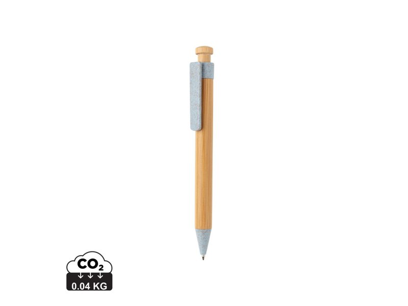 Bamboe pen met tarwestro clip