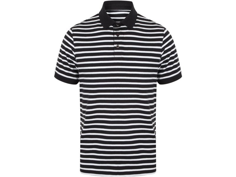 Front Row Striped jersey polo shirt