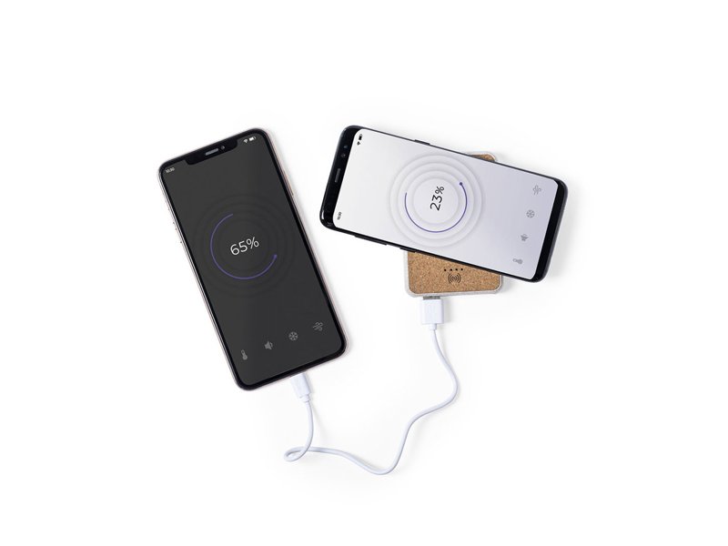 Originele Merak Power Bank 5.000 mAh met 5W draadloos opladen bedrukt met bedrijfslogo relatiegeschenk