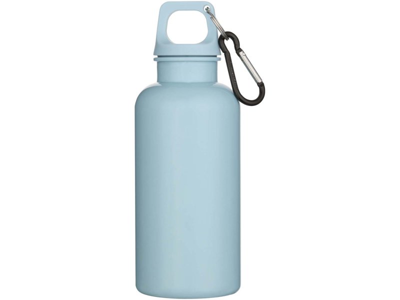 Oregon 400 ml effen waterfles van RCS gecertificeerd gerecycled plastic met karabijnhaak Oregon 400 ml effen waterfles van RCS gecertificeerd gerecycled plastic met karabijnhaak