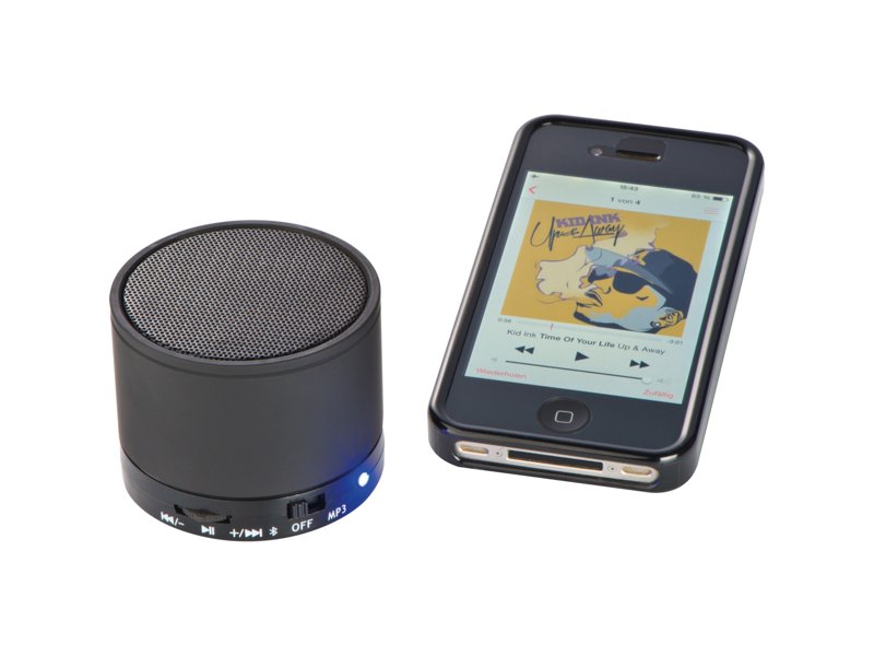 Mini Bluetooth luidspreker met USB aansluiting bedrukken | Jouw relatiegeschenk & promotieartikel