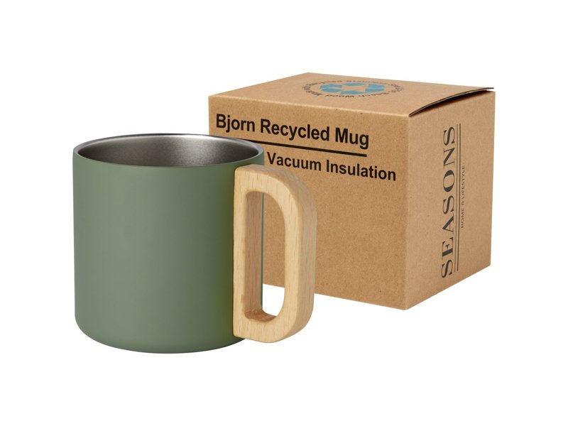 Bjorn 360 ml RCS-gecertificeerde mok van gerecycled roestvrijstaal met koperen vacuümisolatie