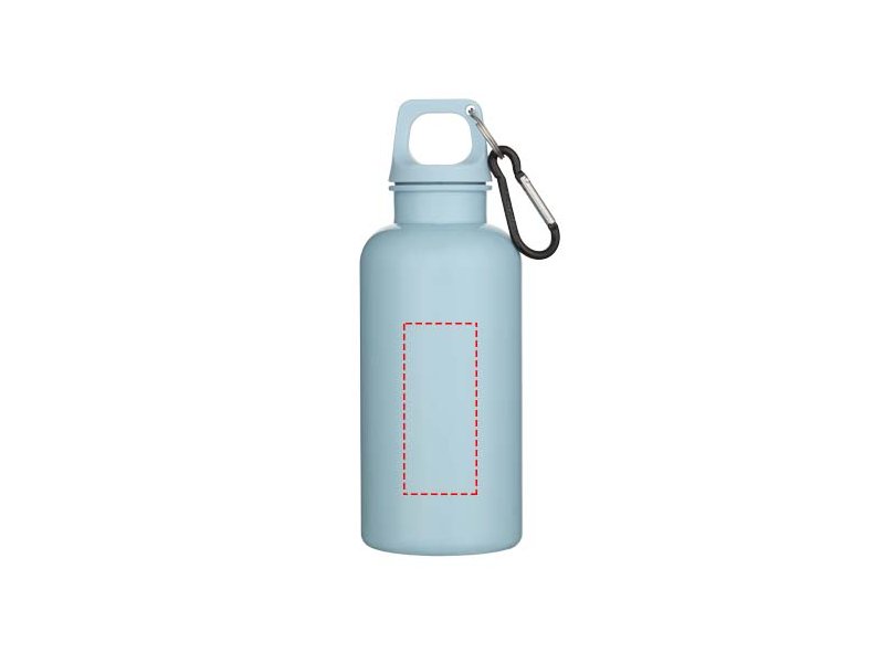 Oregon 400 ml effen waterfles van RCS gecertificeerd gerecycled plastic met karabijnhaak Oregon 400 ml effen waterfles van RCS gecertificeerd gerecycled plastic met karabijnhaak
