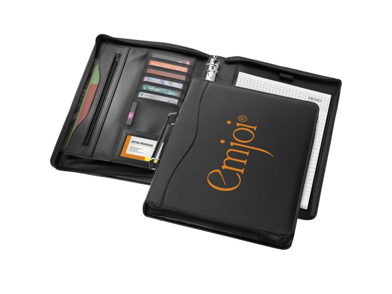 Ebony A4 portfolio met ritssluiting en handvat