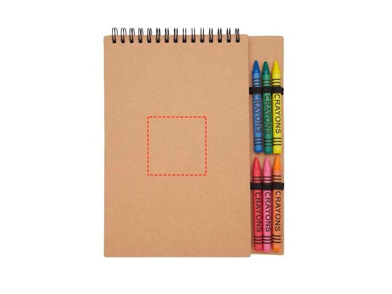 Doodle A5 spiraal notitieboekje met zachte kaft en waskrijtjesset Doodle A5 spiraal notitieboekje met zachte kaft en waskrijtjesset