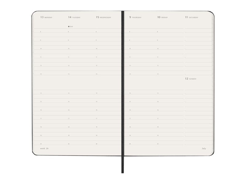 Moleskine verticale agenda voor 12 maanden met zachte kaft L