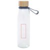 Porto 500 ml glazen waterfles met siliconen handgreep en bamboe deksel