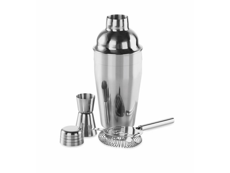 Chroomkleurige cocktailset