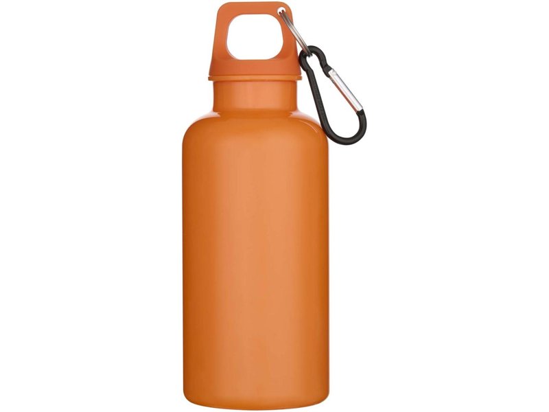 Oregon 400 ml effen waterfles van RCS gecertificeerd gerecycled plastic met karabijnhaak Oregon 400 ml effen waterfles van RCS gecertificeerd gerecycled plastic met karabijnhaak