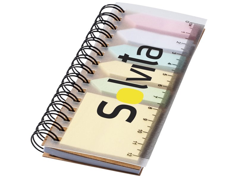 Spinner notitieboek met gekleurde sticky notes