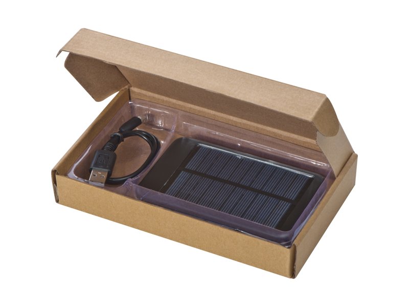 Compacte Solar Powerbank Philadelphia 4.000 mAh relatiegeschenk laten bedrukken Compacte Solar Powerbank Philadelphia 4.000 mAh relatiegeschenk laten bedrukken