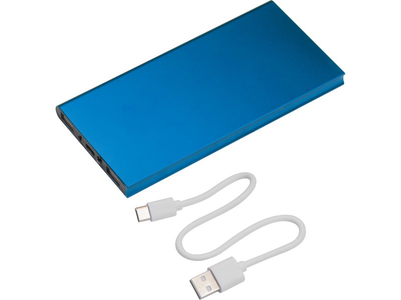 Betrouwbare Wolfsberg powerbank 8.000 mAh bedrukt met logo zakelijk relatiegeschenk