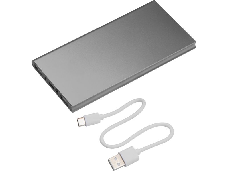 Stijlvolle Wolfsberg powerbank 8.000 mAh relatiegeschenk bedrukt met logo