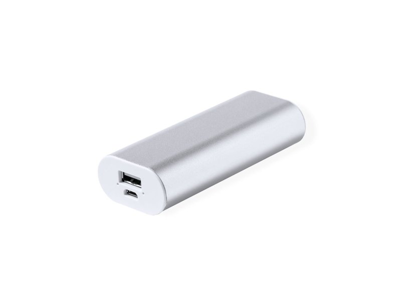 Praktische Hylin powerbank 5.000 mAh bedrukt met logo twee apparaten tegelijk opladen relatiegeschenk