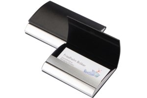 Visitekaarthouder Cardiff gegraveerd met logo als stijlvol relatiegeschenk