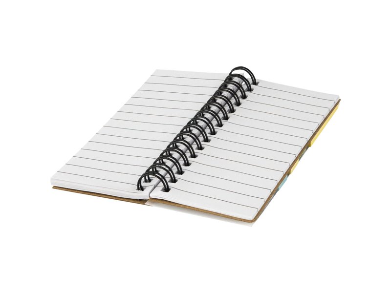 Spinner notitieboek met gekleurde sticky notes