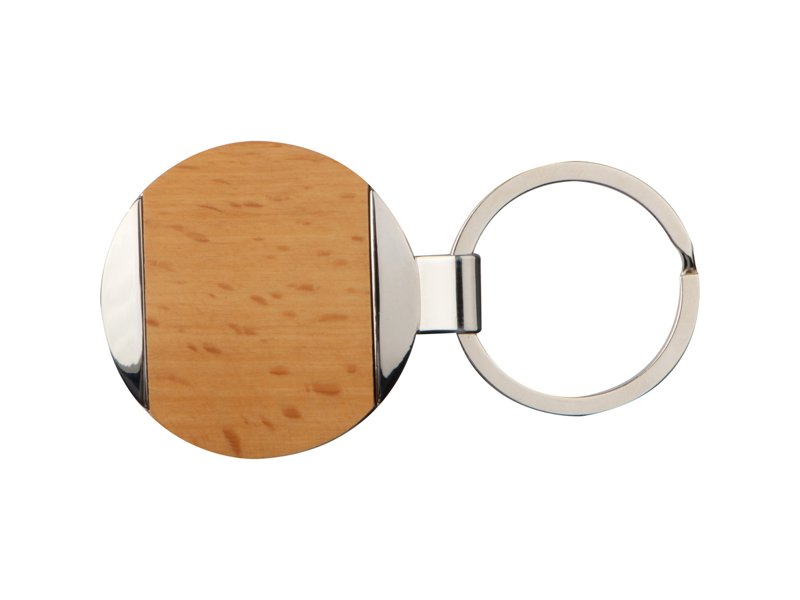 Sleutelhanger van hout en metaal Langhaus