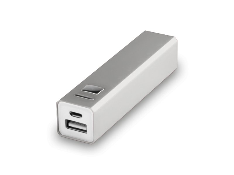 Aluminium THAZER Power Bank 2.200 mAh bedrukt met logo als promotieartikel