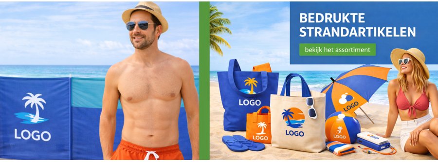 Strandartikelen bedrukt met logo