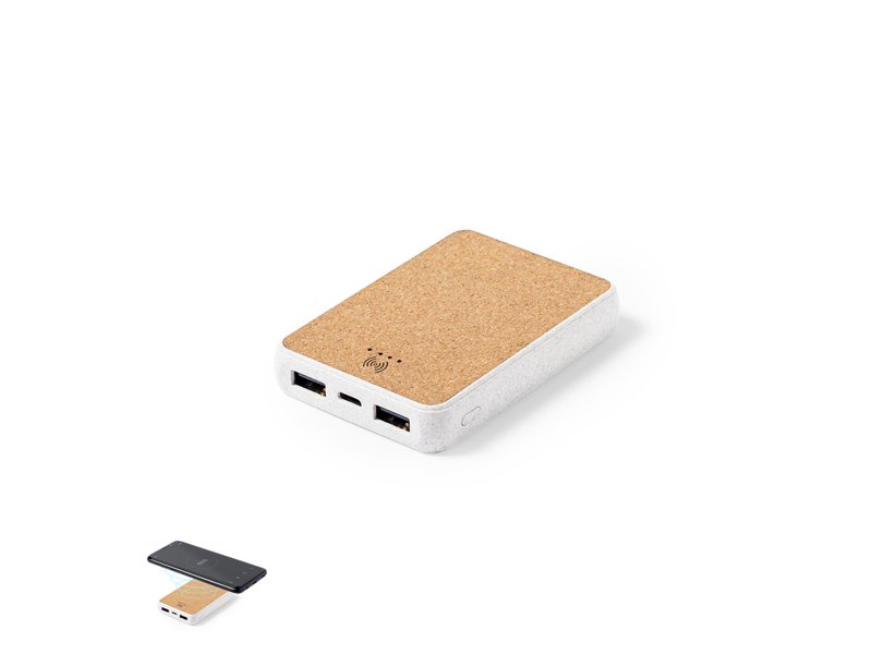 Eco Power Bank Merak 5.000 mAh bedrukt met logo milieuvriendelijk relatiegeschenk