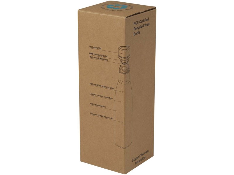 Vasa 500 ml RCS-gecertificeerde gerecyclede roestvrijstalen koperen vacuümgeïsoleerde fles