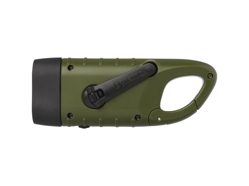 Helios zaklamp met zonnedynamo van gerecycled plastic met karabijnhaak Helios zaklamp met zonnedynamo van gerecycled plastic met karabijnhaak