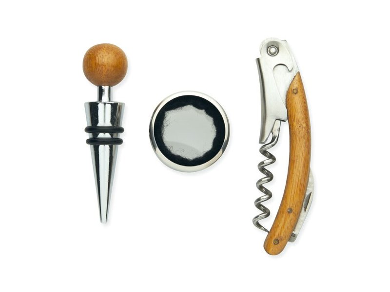 Wijnset in bamboe doosje