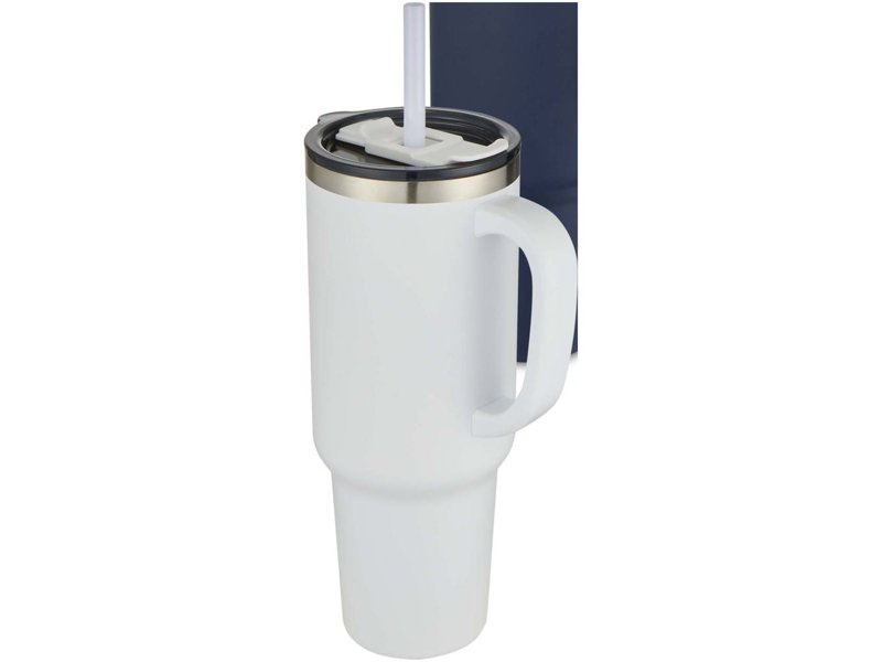 Sydney 1200 ml dubbelwandige RCS-gecertificeerde koperen vacuüm geïsoleerde beker met rietje