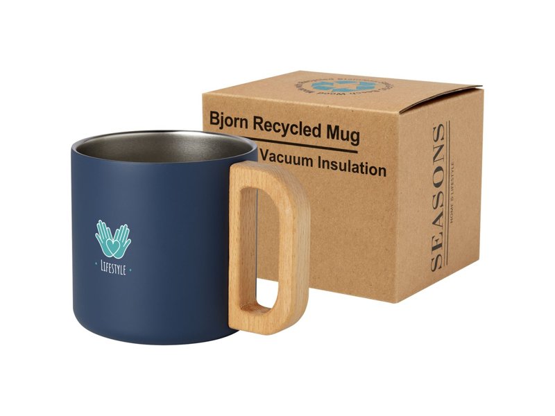 Bjorn 360 ml RCS-gecertificeerde mok van gerecycled roestvrijstaal met koperen vacuümisolatie