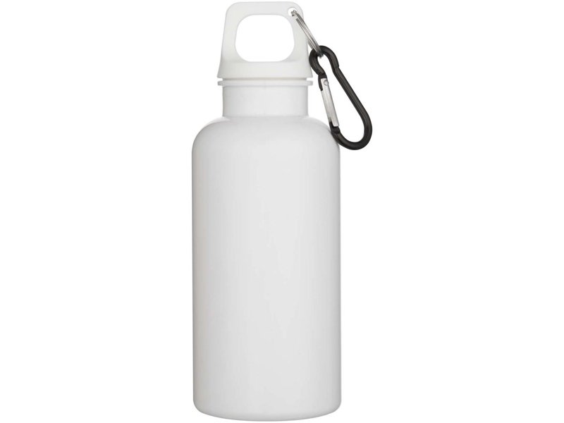 Oregon 400 ml effen waterfles van RCS gecertificeerd gerecycled plastic met karabijnhaak Oregon 400 ml effen waterfles van RCS gecertificeerd gerecycled plastic met karabijnhaak