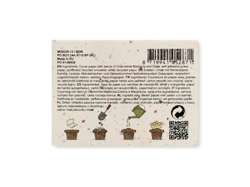 Memoset van groeipapier