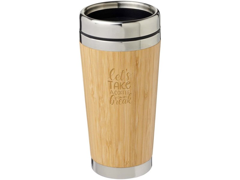 Bambus 450 ml beker met buitenzijde van bamboe