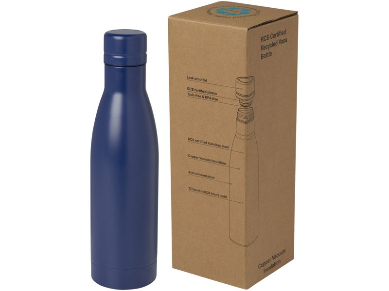 Vasa 500 ml RCS-gecertificeerde gerecyclede roestvrijstalen koperen vacuümgeïsoleerde fles