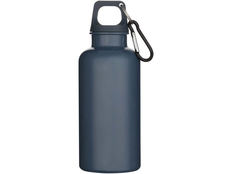 Oregon 400 ml effen waterfles van RCS gecertificeerd gerecycled plastic met karabijnhaak Oregon 400 ml effen waterfles van RCS gecertificeerd gerecycled plastic met karabijnhaak
