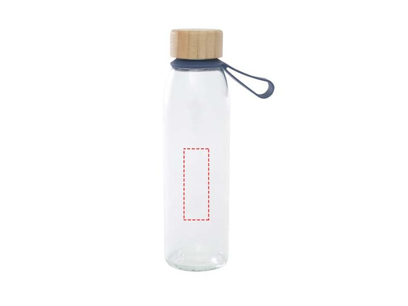 Porto 500 ml glazen waterfles met siliconen handgreep en bamboe deksel