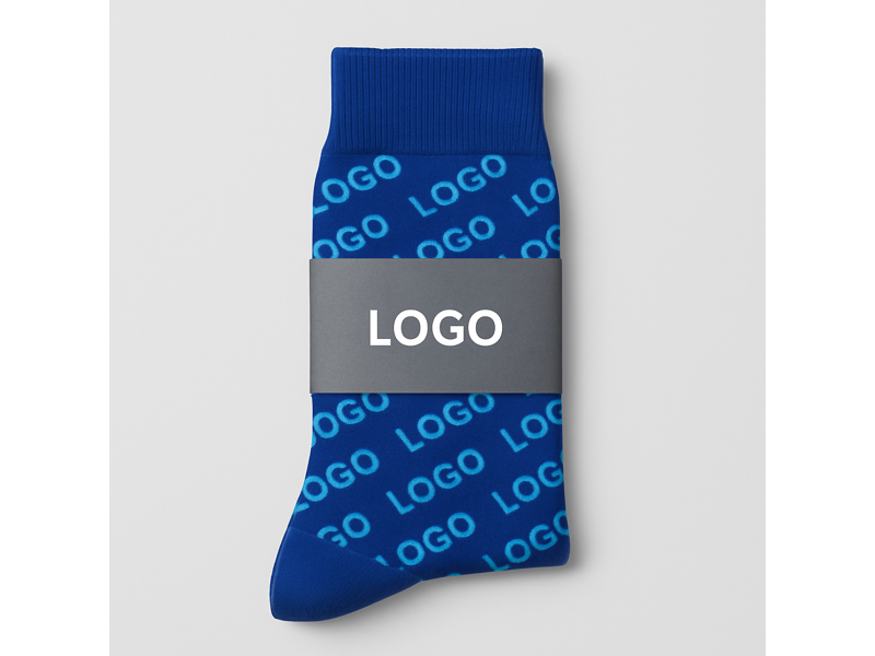 Sokken met gepersonaliseerde kopkaart bedrukt met logo en design Sokken met gepersonaliseerde kopkaart bedrukt met logo en design