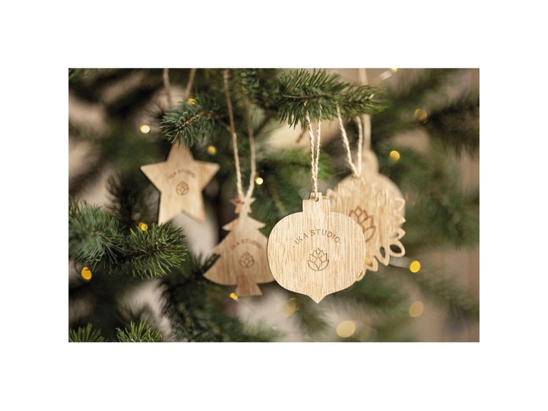 CHRISET - Houten kerstversiering set