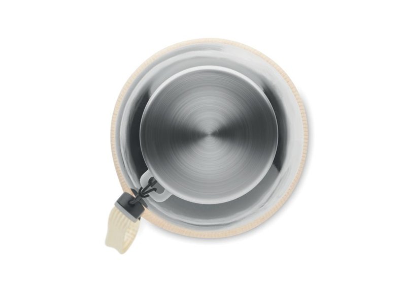 Glazen drinkfles in tasje