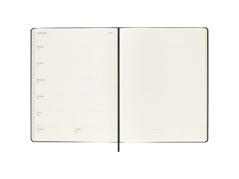 Moleskine week-agenda voor 12 maanden met harde kaft XL Moleskine week-agenda voor 12 maanden met harde kaft XL