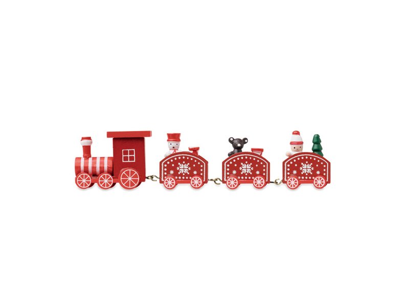 JUNA - Houten decoratie kersttrein