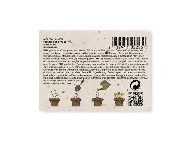 Memoblok van groeipapier