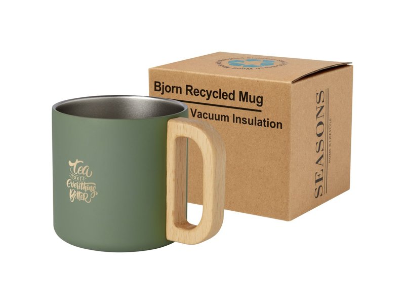 Bjorn 360 ml RCS-gecertificeerde mok van gerecycled roestvrijstaal met koperen vacuümisolatie