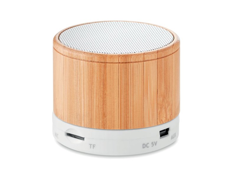 Round Bamboo speaker bedrukken | Jouw relatiegeschenk & promotieartikel
