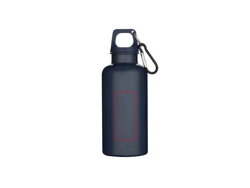 Oregon 400 ml effen waterfles van RCS gecertificeerd gerecycled plastic met karabijnhaak Oregon 400 ml effen waterfles van RCS gecertificeerd gerecycled plastic met karabijnhaak