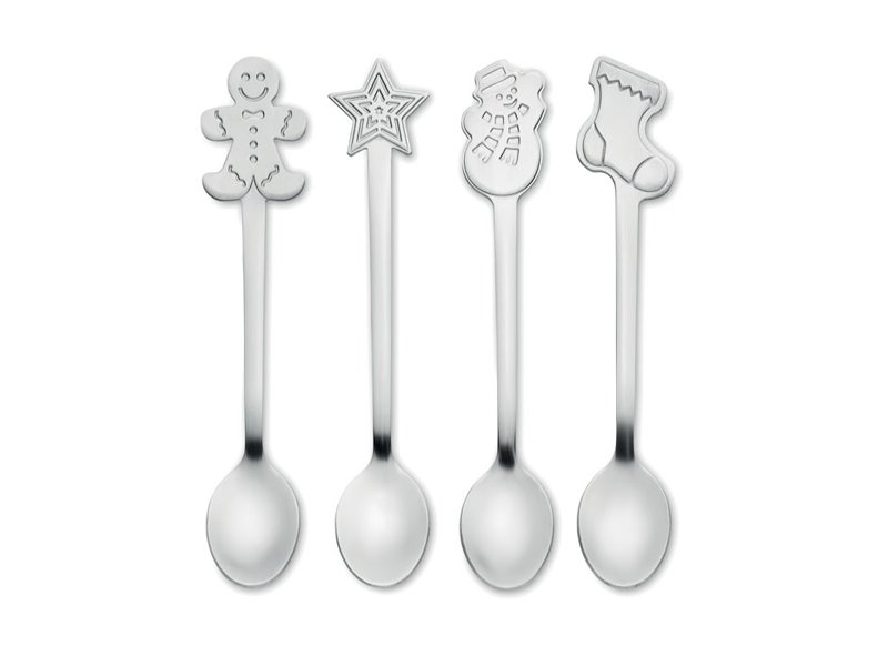 CHIP SET - Set van 4 kerst theelepeltjes