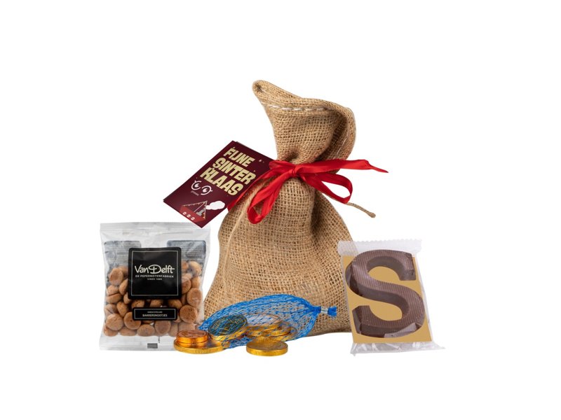 Jute zakje Sinterklaasmix