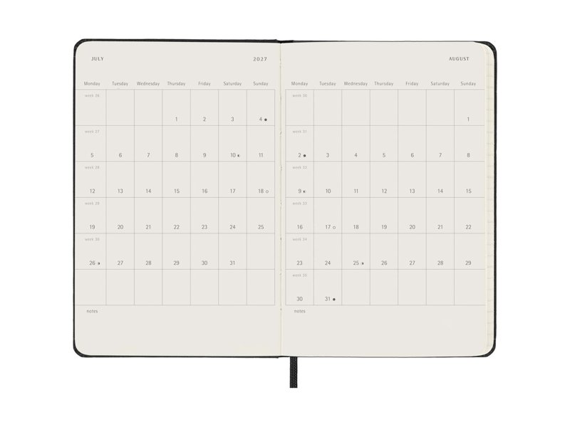 Moleskine hardback pocket dag-agenda voor 12 maanden Moleskine hardback pocket dag-agenda voor 12 maanden