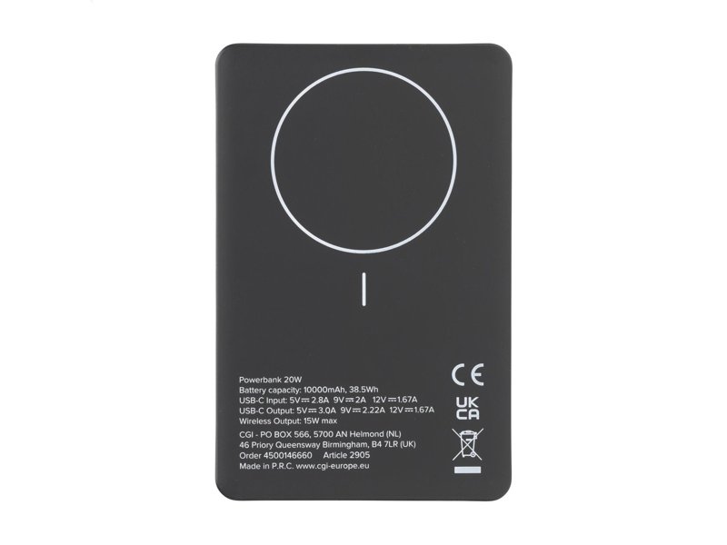 Wireless RCS Recycled Alu Magsafe Powerbank 10000