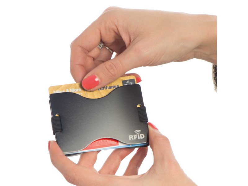 Gepersonaliseerde RFID creditkaarthouder Gladstone met bedrijfslogo Gepersonaliseerde RFID creditkaarthouder Gladstone met bedrijfslogo