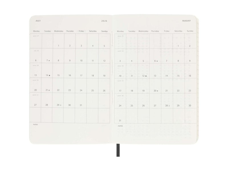 Moleskine pocket week-agenda voor 12 maanden met zachte kaft